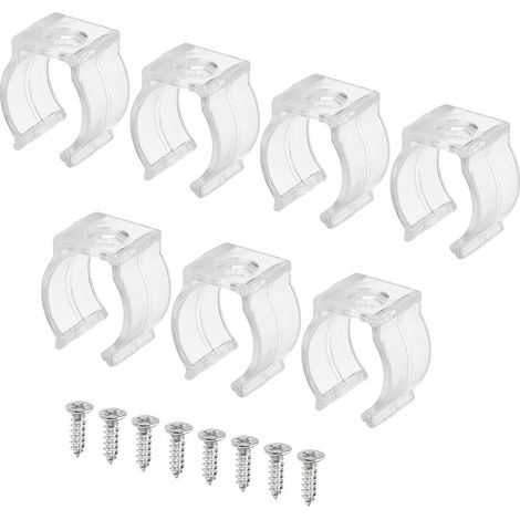 T5 U Clips Support Console Fluorescent Lumière 10 pièces avec Vis Fixture Plastique Tube Tuyau Pinces pour LED Ampoules Plafonnier Lampe 3 mm 13 17 mm (1/4)