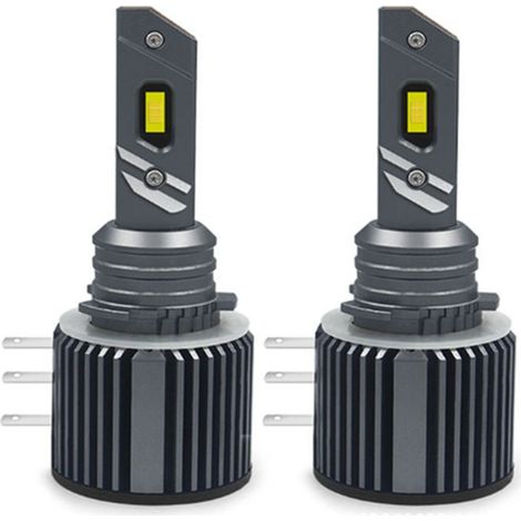 Ampoules LED H15 pour feux de route et feux de jour (DRL), 6000K, blanc xénon, installation facile, lot de 2 (1/4)