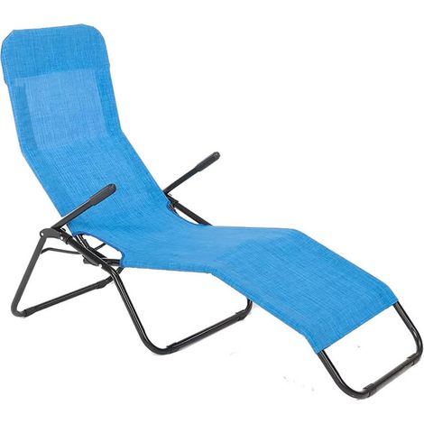 1PZ SDRAIO PIEGHEVOLE CON BRACCIOLI 'TROPEA' telo blu