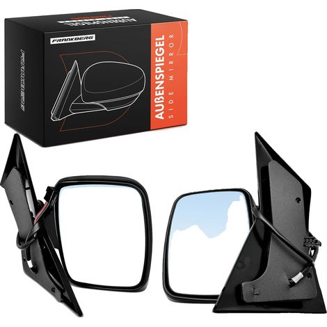 Espejo retrovisor exterior, compatible con Mercedes-Benz Vito W638, accionamiento eléctrico, plástico negro, 5 contactos de conexión, diseño convexo, apto para vehículos con volante a la izquierda. (1/5)