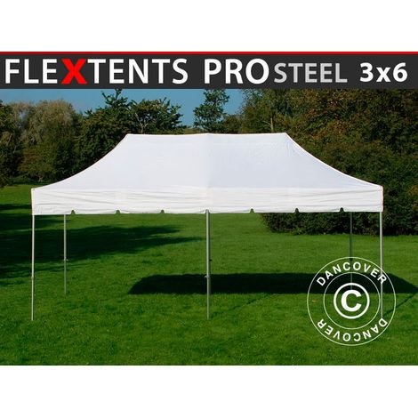 Pop up gazebo FleXtents PRO Steel "Peaked" 3x6 m White