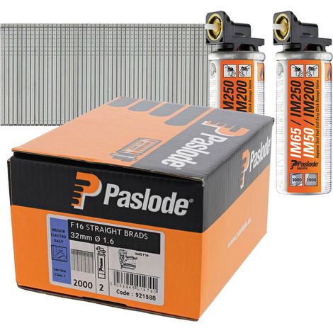 Paslode Brad Nail Fuel Pack F16 x 32mm Galv Qty 2,000 (1/3)