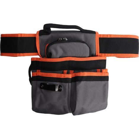 banapoy Pochettes de Ceinture à Outils, Pochette à Outils d'électricien en Tissu Oxford avec Plusieurs Poches, Ceinture de Travail avec Support de Marteau, pour électricien Charpentier, Entretien