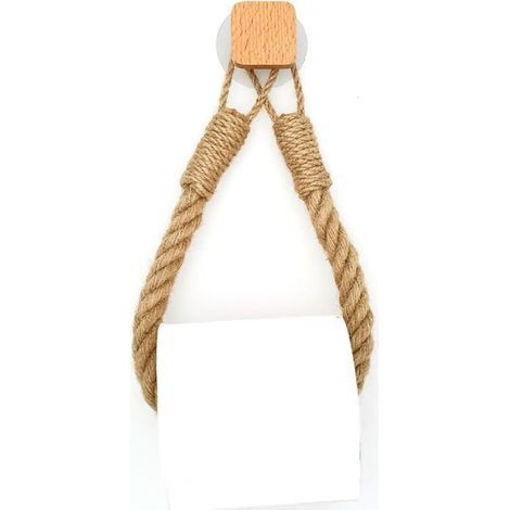 Toilettenpapierhalter, Handtuchhalter aus Hanfseil für Bad und Küche, Toilettenpapierhalter, Rollenhalter (1/4)