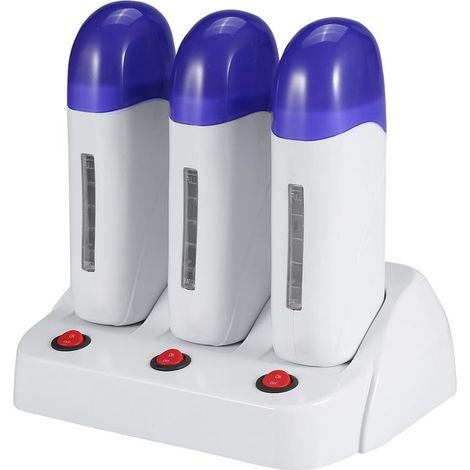 Chauffe Cire Épilation, Mini Appareil de Chauffage Dépilatoire, Chauffant de Cartouche (Triple Waxing Heaters) (1/5)