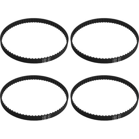 Lot de 4 courroies dentées de rechange 150XL037 en caoutchouc 75 dents noires pour machines à poncer machines d'emballage (1/5)