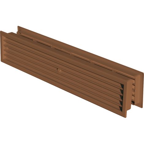 First Plast – Grille 452 x 90 mm pour portes et cloisons – Épaisseur réglable 28 à 40 mm – Marron – Pour espaces confinés (1/4)