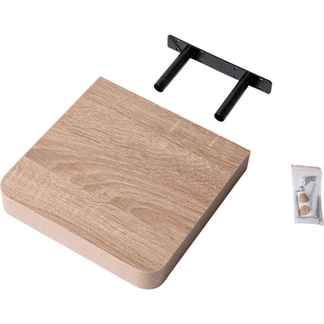 Étagère murale, étagère flottante, étagère suspendue avec coins ronds – 1 pièce, 24 x 24 cm, chêne Sonoma – Étagères pour cuisine, salle de bain, salon, chambre (1/5)