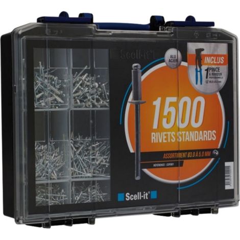 Coffret de 1500 Rivets Aveugles Alu/Acier + Pince Pro