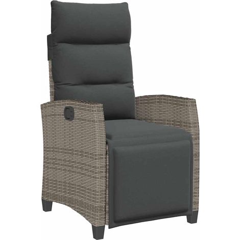 Maison Exclusive - Gartensessel mit Beistelltisch Verstellbar Gra
