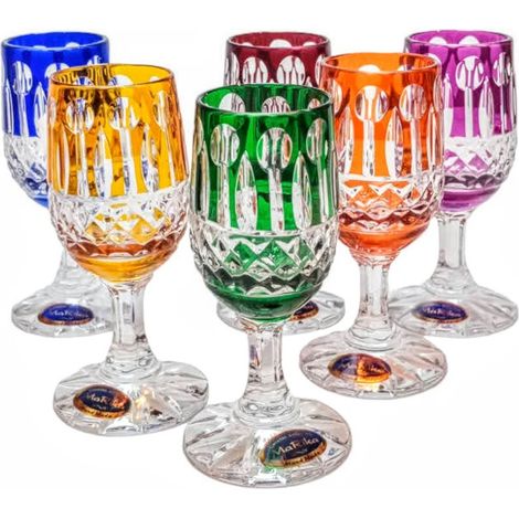 Vasos de vodka de cristal de colores de 25 ml, estilo francés (1/5)