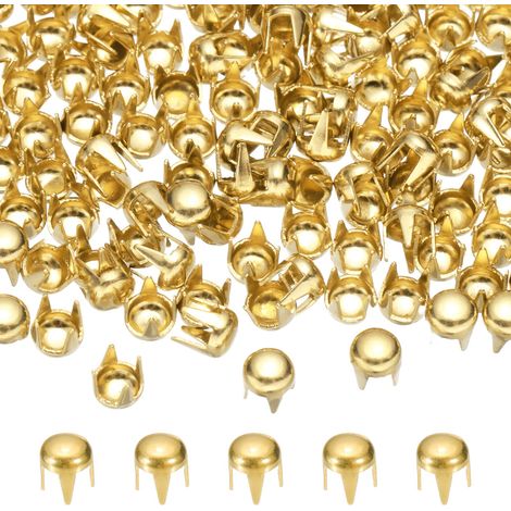 90Pcs 4mm Rivet Rond Bombé Métal 4 Griffes Pointes Doré (1/5)