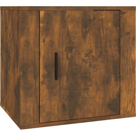 Maison Exclusive - Mesita de noche color roble ahumado 50x39x47 c