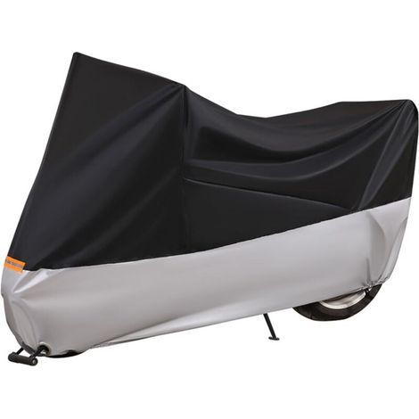 Lntyq Housse de moto en tissu Oxford imperméable, style universel, XXL : 245 x 105 x 125 cm, housse de protection contre le soleil, la poussière, le vent (1/5)