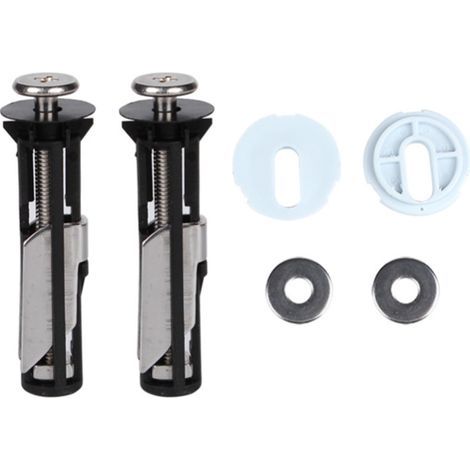 Lot de 2 fixations pour siège de toilette - Vis à dégagement rapide - Charnière supérieure en acier inoxydable - Boulons universels pour siège de toilette pour trous aveugles - Kit de fixation (1/5)