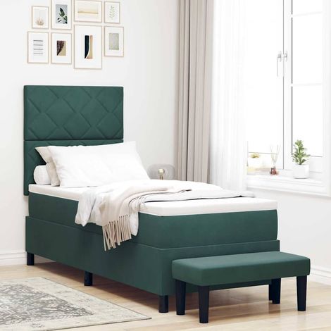 Cama tipo Box Spring Verde oscuro 200 x 80 cm Terciopelo (1/5)