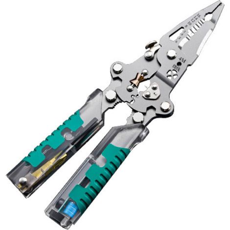 8-in-1-Abisolierzange mit Spannungsprüfer, Multifunktionszange zum Schneiden und Ziehen von Drähten, professionelle Elektrozange (1/5)