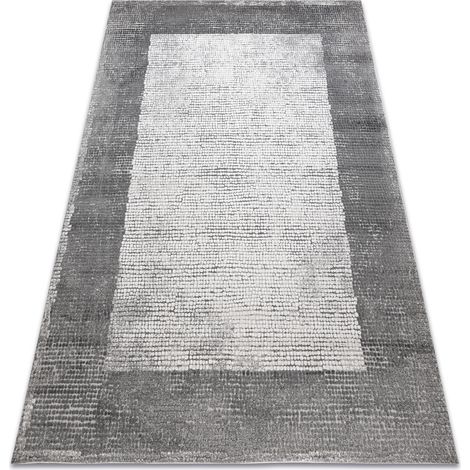 Modern NOBLE carpet 9730 65 Frame vintage - structural two levels of fleece cream / grey beige 200x290 cm