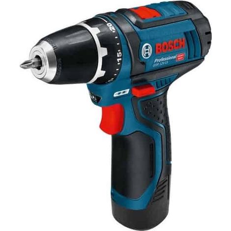 Perceuse visseuse 12V BOSCH GSR12V-15 + 2 batteries 2Ah + chargeur + coffret L-Boxx - 0601868109