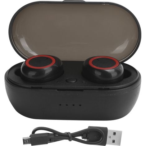 Casque Bluetooth Y50 Écouteurs Stéréo Sans Fil 5.0 Noir Rouge Oreillette Bluetooth (1/5)