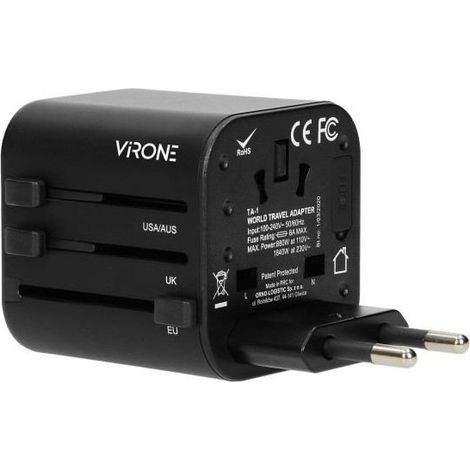 Adaptateur de voyage Orno ta-1 100-240V 8A universel (1/2)