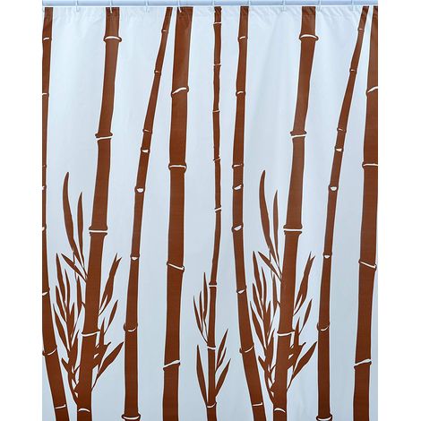 Shark 010/237091 Tenda Doccia, Vinile, 180 cm x Altezza 200 cm, Bianco/Marrone
