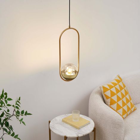Suspension dorée brillant ultra décorative en verre - Nuccia (1/5)