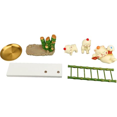 Porte-clés décoratif 7303C-03 Chat porte-bonheur Beige Résine et Fer Plateau rangement Entrée Maison (1/5)