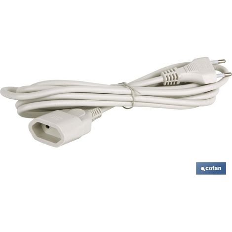 Bipolare Verlängerung 10a250v Spikeø4 Kabel 3m Weiß