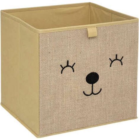 Boîte de Rangement Pliable Animal 29x29cm Marron