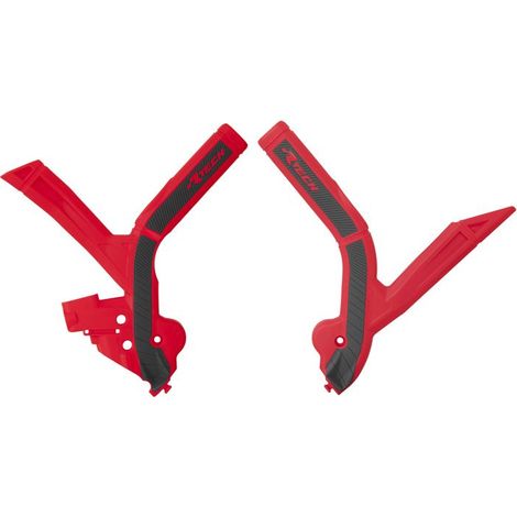 RACETECH (RTECH) 2025/12 PROTEZIONI TELAIO (SET) BI-MATERIAL SUPER GRIP BETA RR 250 / 300 / 350 / 390 / 430 / 480 '24, COLORE ROSSO / NERO