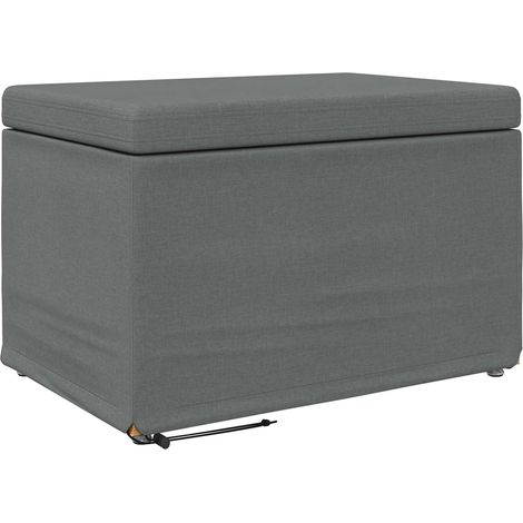 Stool Dark Grey 61 x 41 x 40 cm Fabric and Engineered Wood vidaXL