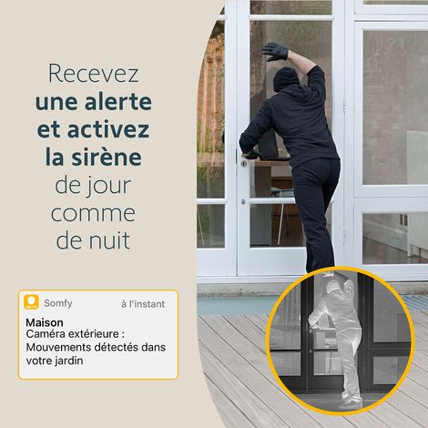 SOMFY 1875326 - Outdoor Camera grise 2 - Caméra de surveillance extérieure wifi — vue 3