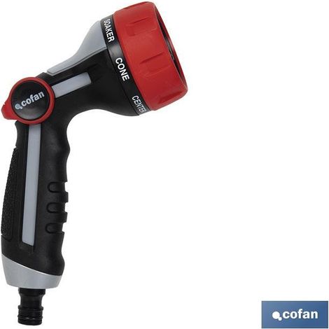 Pistola de riego con 7 modos de flujo y control del caudal con el pulgar (1/4)