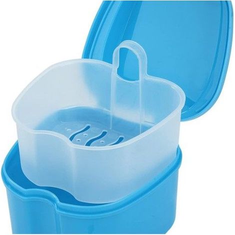 Boîte pour prothèses dentaires, étui de rangement pour appareils dentaires, boîte de rangement avec tamis suspendu pour (1/5)