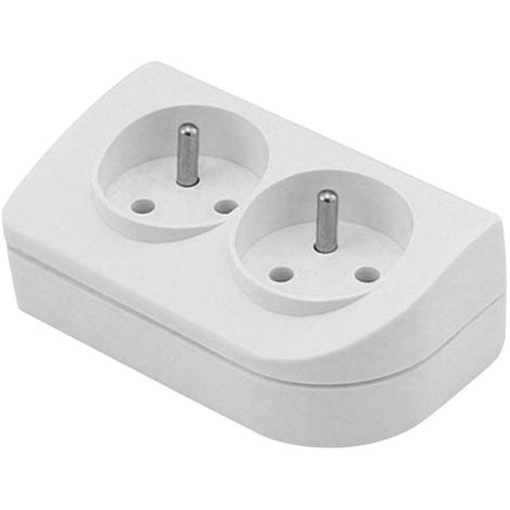 Rallonge électrique Elgotech GN-20 à 2 prises avec mise à la terre, blanche, IP20