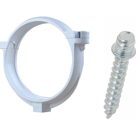 Ensemble de 1 collier tube de descente Ø80 Blanc + 1 Vis 7x40mm - Arcanaute (1/3)