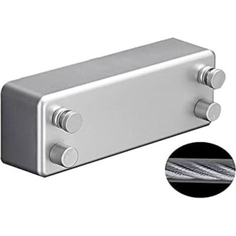 Corde à Linge RéTractable,Fil Linge Extensible RéGlable 4.2 m,Poteau Etendoir Linge Exterieur,Corde a Linge Exterieur,pour IntéRieur D'HôTel, Balcon-argent (1/5)