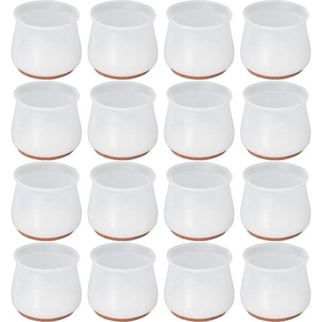 Protège-Pieds Chaise - Silicone + Feutre - Diamètre 36 à 50 mm - Hauteur 28 à 39 mm - Pour Sol Dur ou Parquet - Lot de 16 Pièces (1/5)