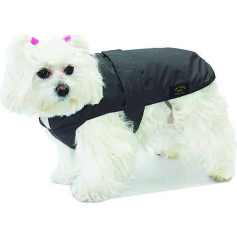 Fashion Dog Hundemantel mit Kunstpelz-Futter - Schwarz - 75 cm (1/3)