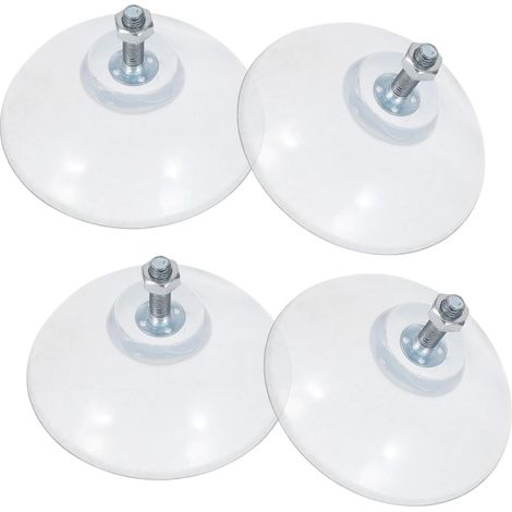 4 Pieds à Ventouse Transparents 8,4 Cm Vis M6 et Écrous Hexagonaux, Pieds Antidérapants pour Coupe-frites Industriels et Professionnels, Stabilisateurs à Ventouse à Forte