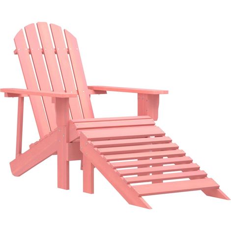 vidaXL Chaise de jardin Adirondack avec pouf bois de sapin solide rose (1/5)