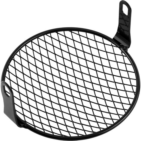 Grille de phare diamant rétro 6,3 pouces pour moto, masque latéral café racer, couvercle de projecteur en métal, protection avant, pièce customisée (1/5)