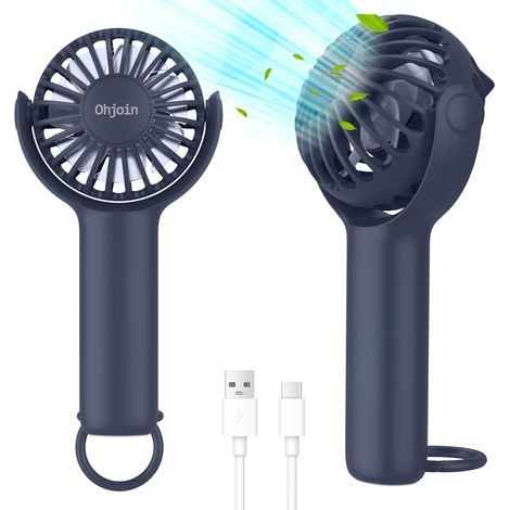 Mini ventilateur portable 2 en 1 avec support porte-clés, ventilateur de bureau silencieux et puissant, fonctionnant sur piles.-AquaForge (1/5)