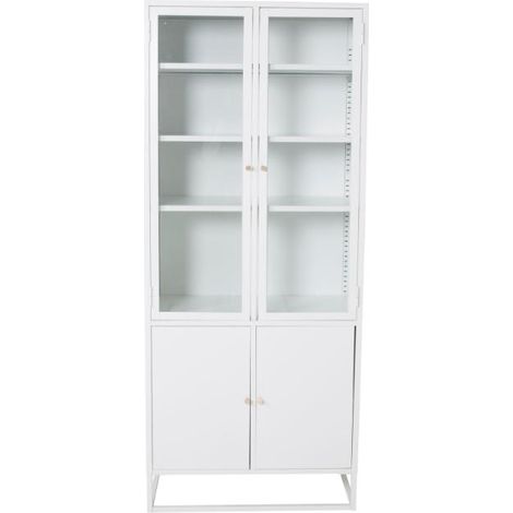 Bakal Vitrinenschrank 4 Türen weiß.