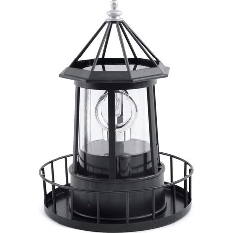 LED Solar Rotierenden Leuchtturm Lampe Outdoor Garten Dekoration Laterne für Pathway Patio Yard