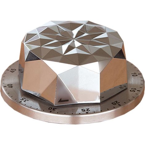 Minuteur de cuisine mécanique, compte à rebours de 60 minutes, acier inoxydable, base magnétique, alarme sonore.-AquaForge (1/5)