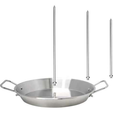 1 pièce Broche verticale Acier inoxydable,Support barbecue,3 pointes amovibles,Cuisson poulet poisson,Bac récupération jus (1/5)