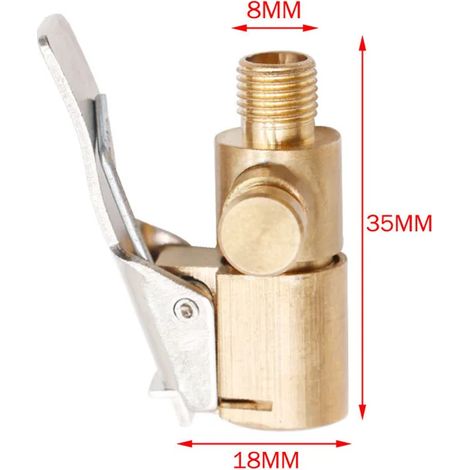 Pompe à air portable pour pneus de voiture, embout de gonflage, adaptateur de valve en laiton 8 mm-AquaForge