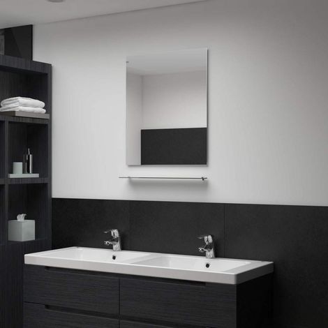 Espejo de pared con estante de vidrio templado 50x60 cm vidaXL